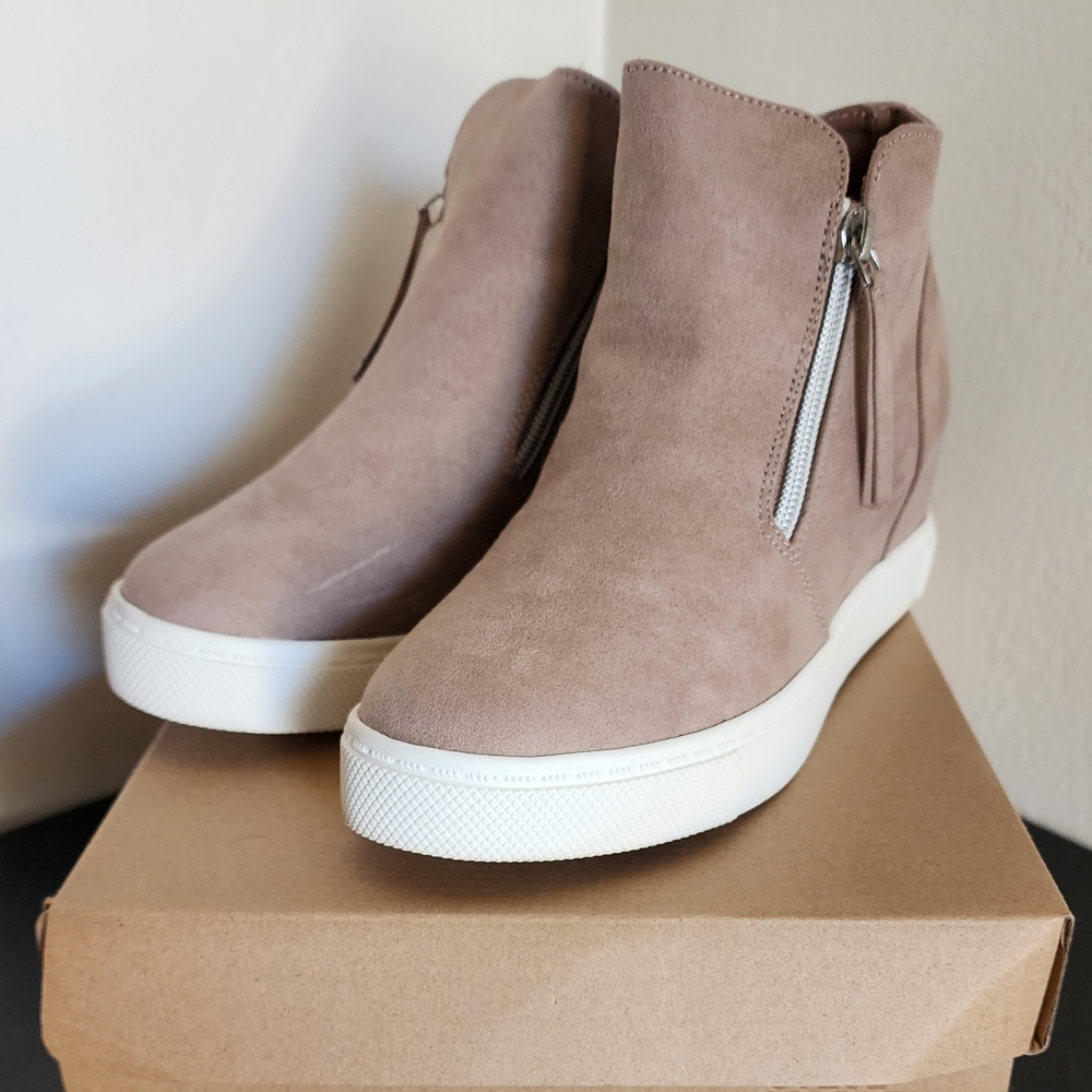 Stylish Girl's Ankle Booties in Tan Suede